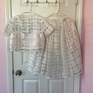 Organza midi skirt set